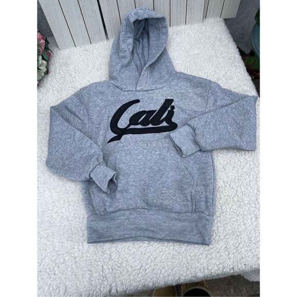 Cali Gray Sweatshirt Hoodie With Kangaroo a pocket in Front Size 5 (kids) - Picture 1 of 5
